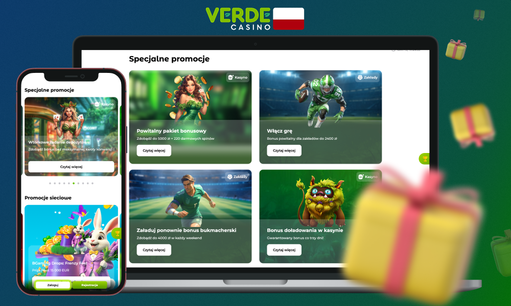 Dla użytkowników z Polski Verde Casino przygotowało wiele ciekawych promocji i hojnych bonusów
